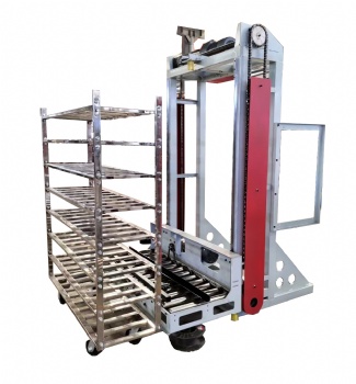 Mushroom frame loading machine